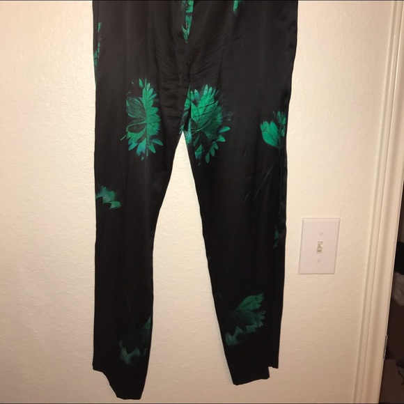 Erdem Black And Green Foral Silk Blouse and Pants - Picture 5 of 10